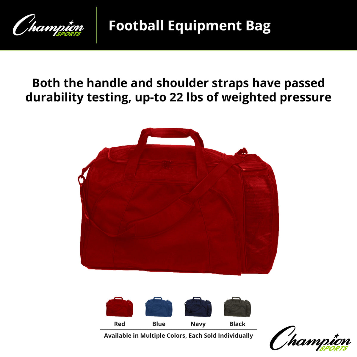 Champion Sports Football Equipment Bag