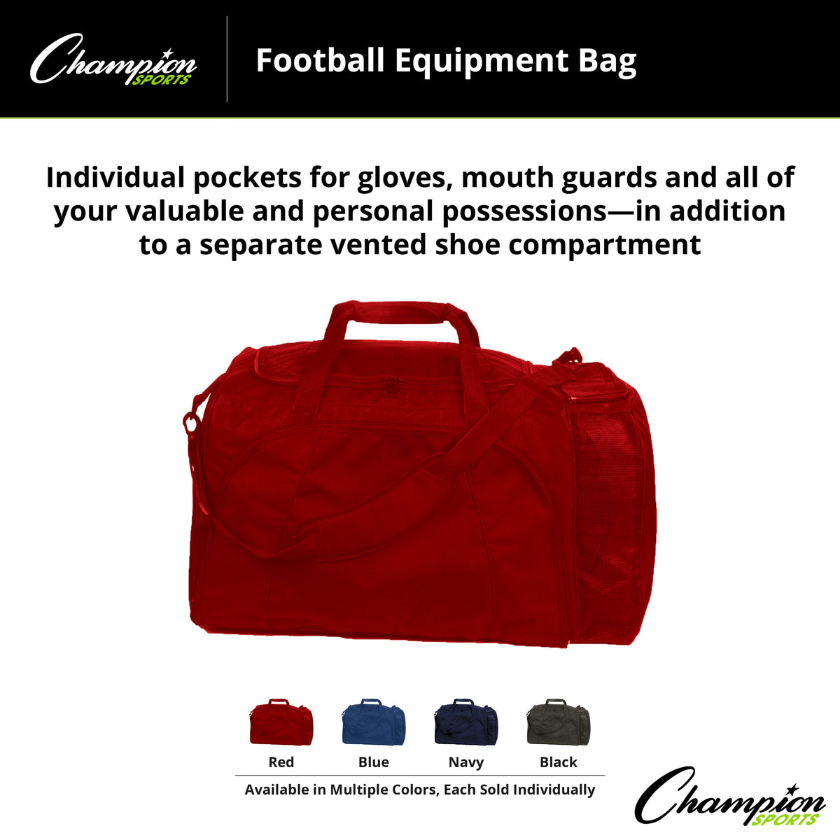 Champion Sports Football Equipment Bag