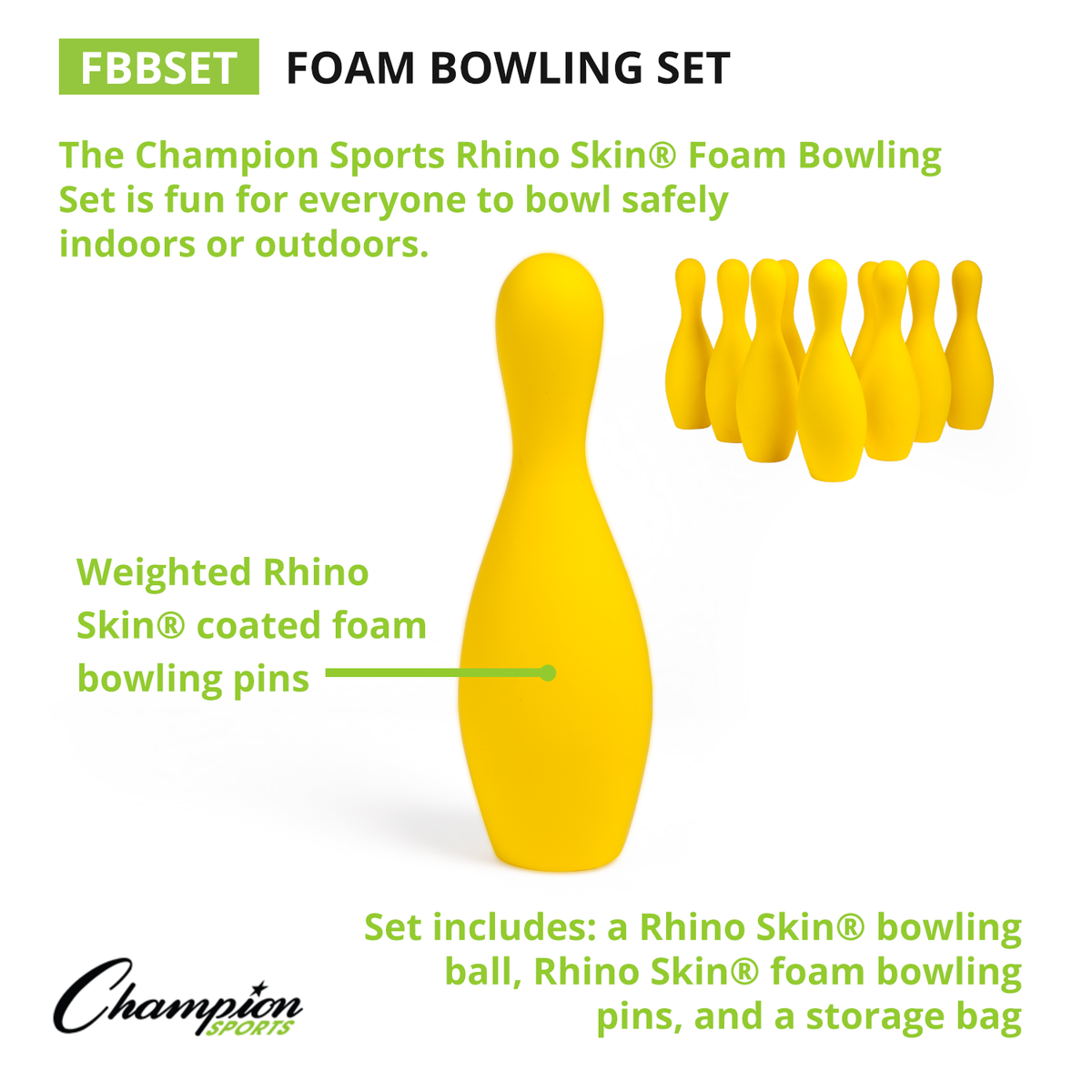 Champion Sports Rhino Skin Foam Bowling Set