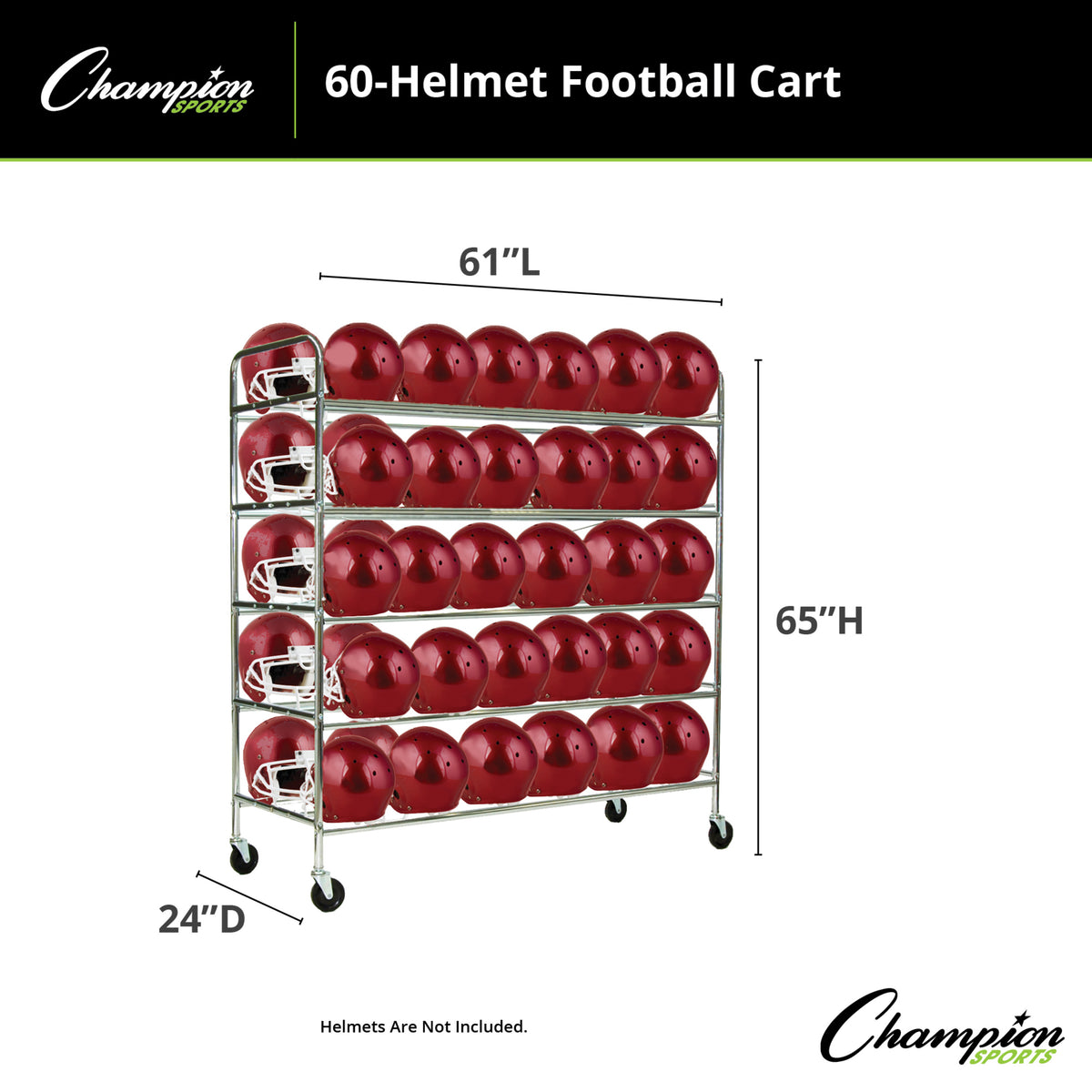 Champion Sports 60-Helmet Football Cart