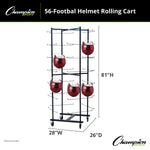 Champion Sports 56-Helmet Football Rolling Cart