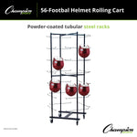 Champion Sports 56-Helmet Football Rolling Cart