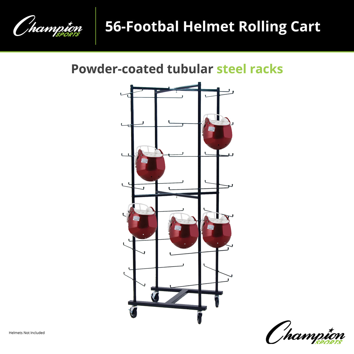 Champion Sports 56-Helmet Football Rolling Cart
