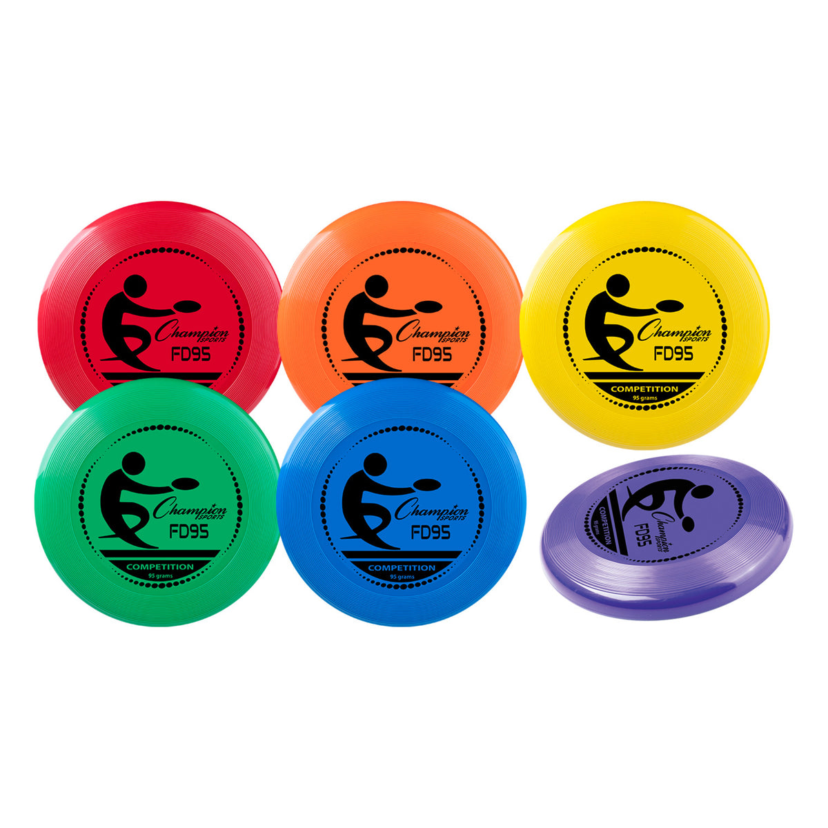 Champion Sports Competition Plastic Disc - 95 g / Set of 6 (One of Each Color)