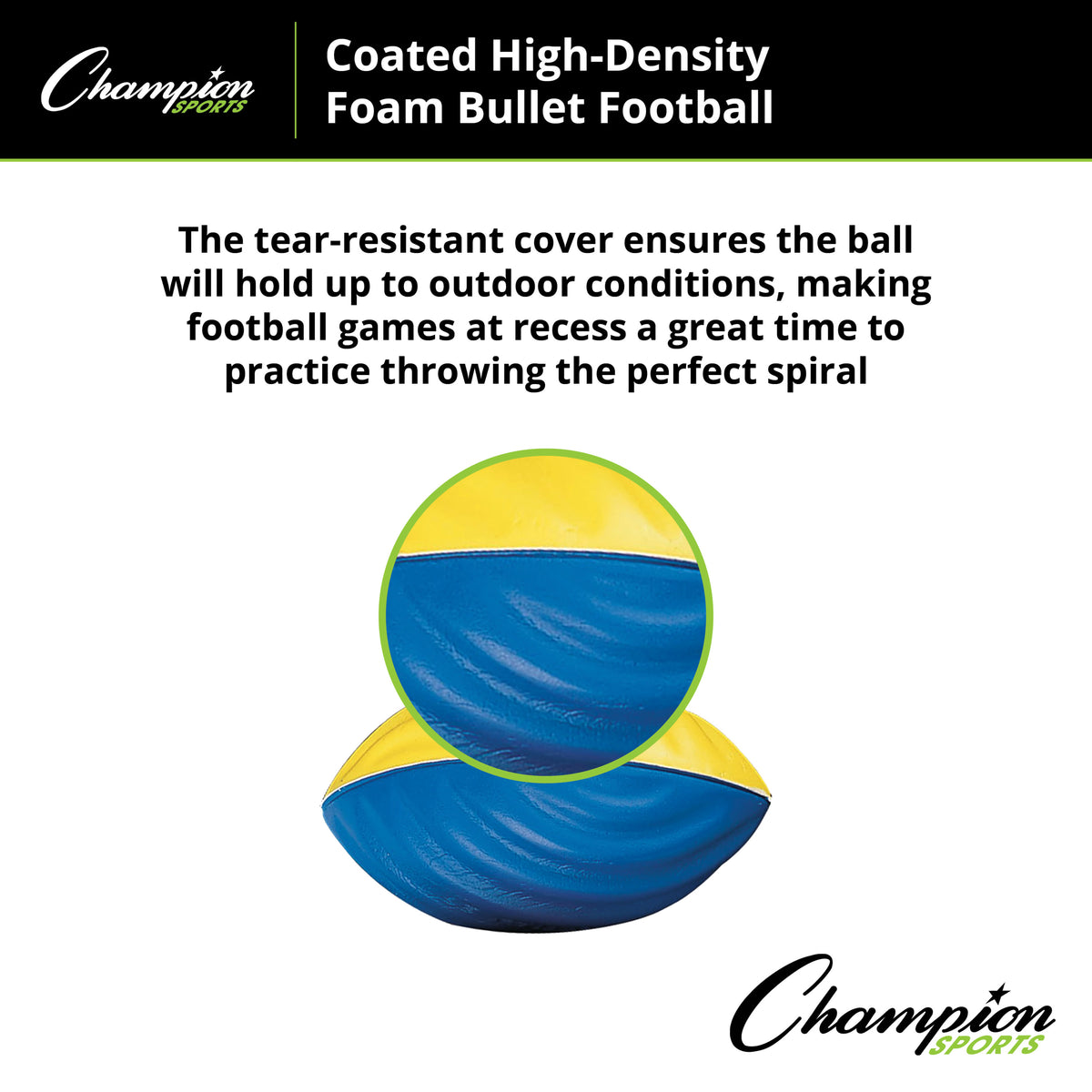 Champion Sports Coated High-Density Foam Football