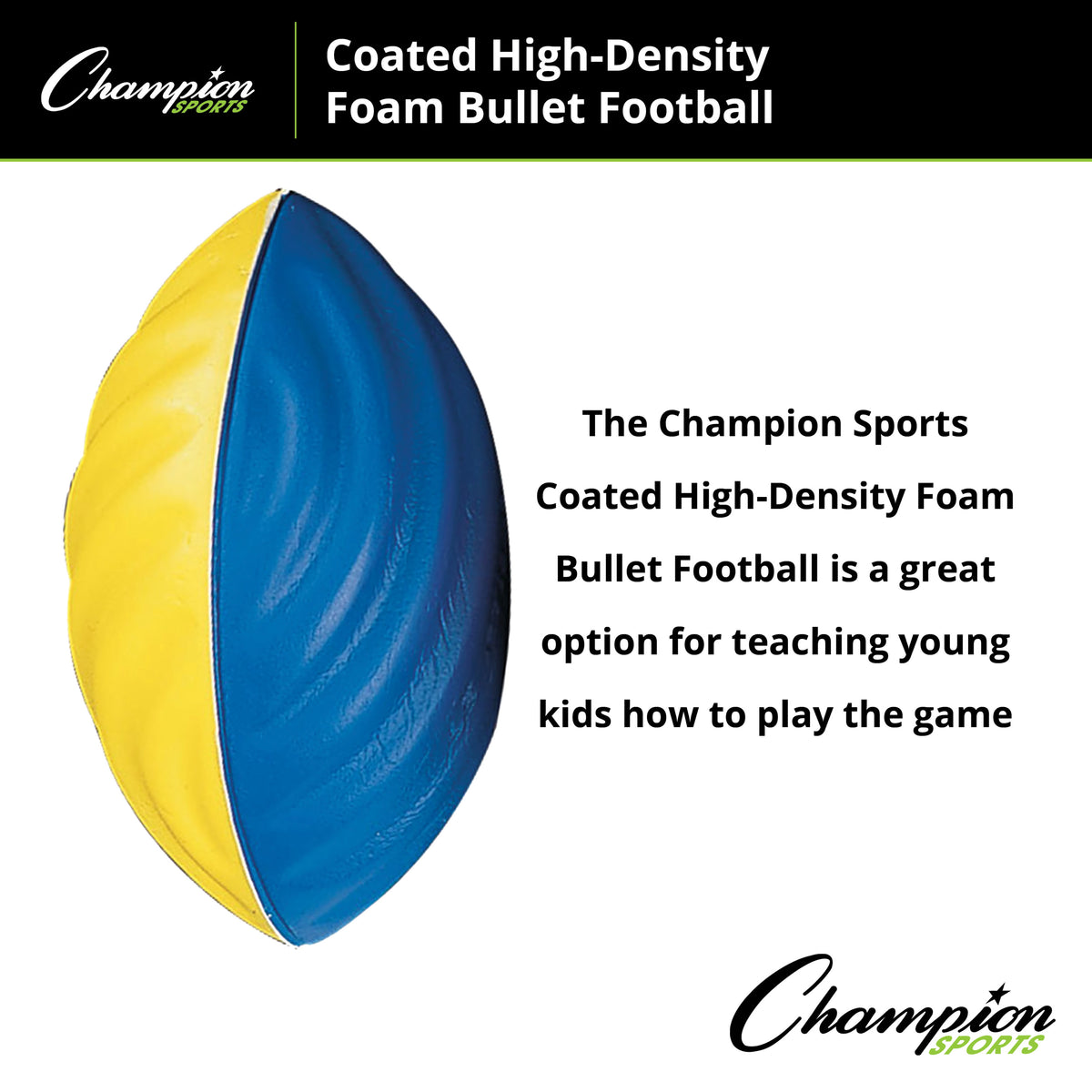 Champion Sports Coated High-Density Foam Football