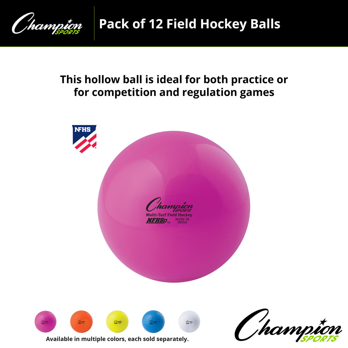 Champion Sports Field Hockey Balls - Dozen