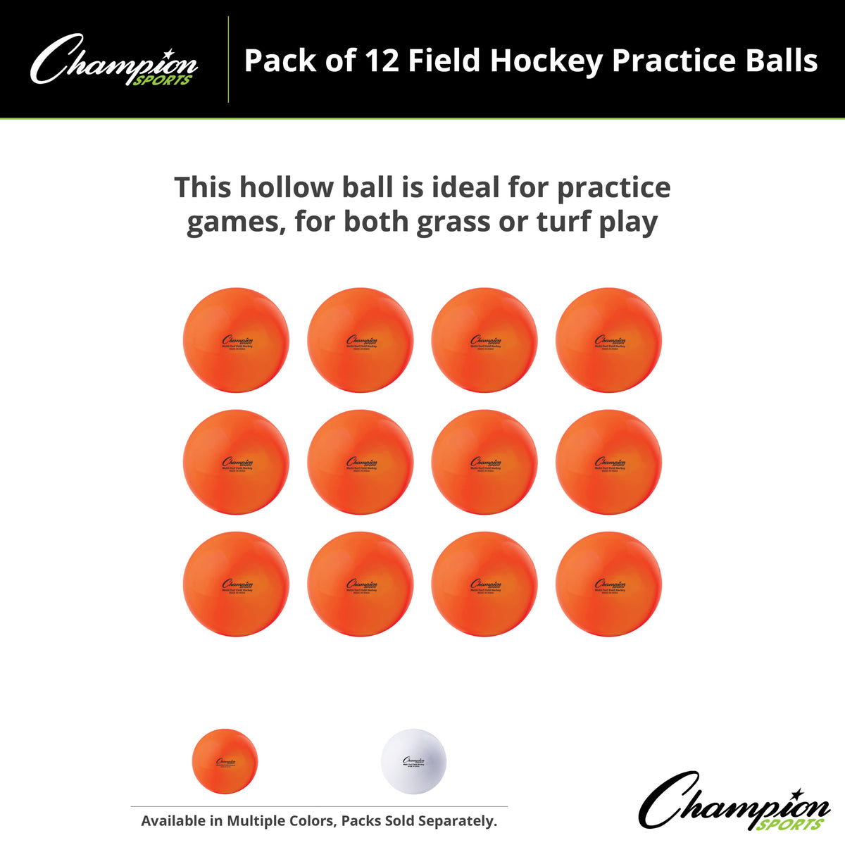 Champion Sports Field Hockey Practice Balls - Dozen