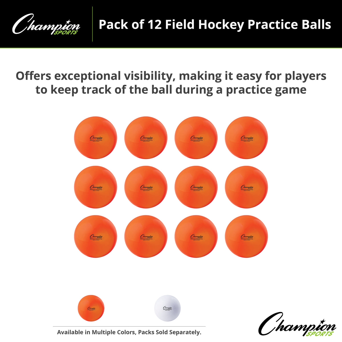 Champion Sports Field Hockey Practice Balls - Dozen