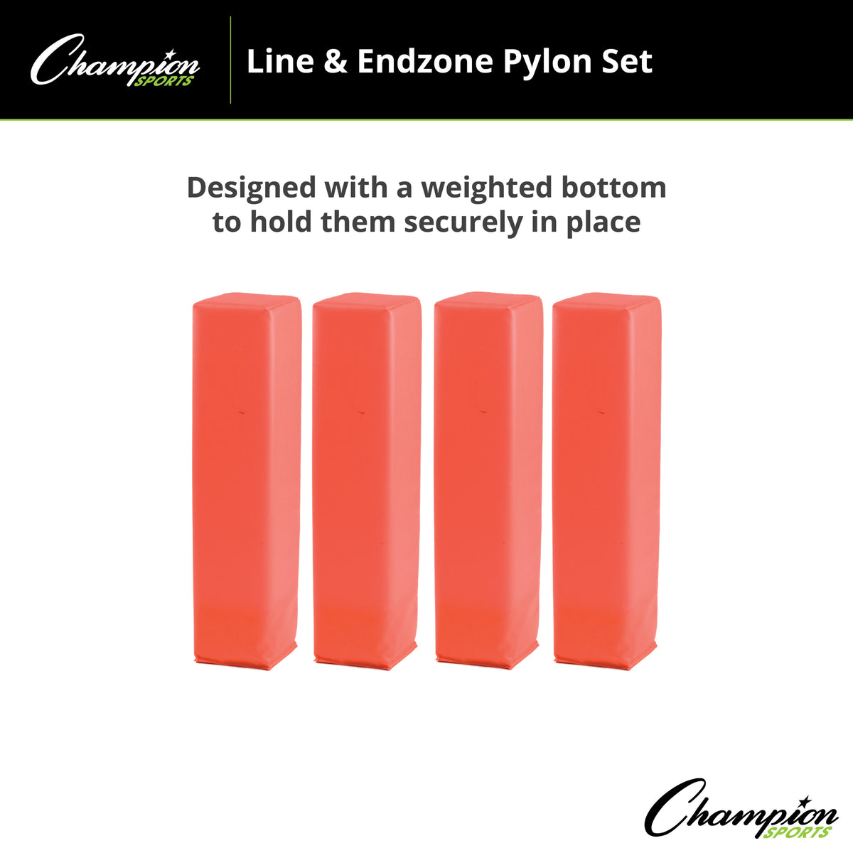 Champion Sports Line and End Zone Pylon Set - Set of 4