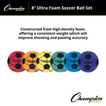 Champion Sports 8" Ultra Foam Soccer Ball Set - Set of 6