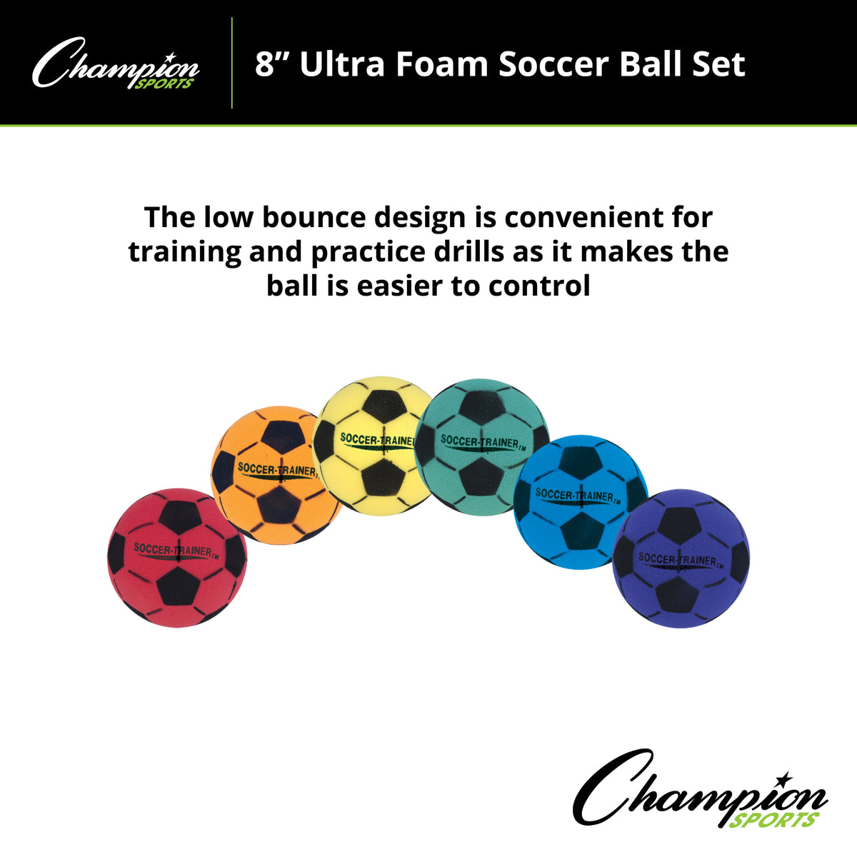 Champion Sports 8" Ultra Foam Soccer Ball Set - Set of 6