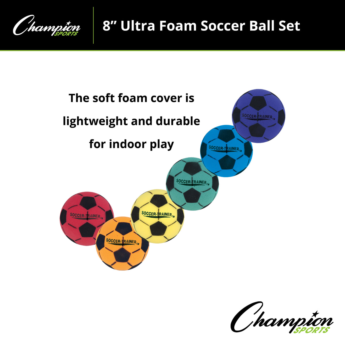Champion Sports 8" Ultra Foam Soccer Ball Set - Set of 6