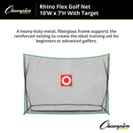 Champion Sports Rhino Flex Golf Net 10' x 7' with Target