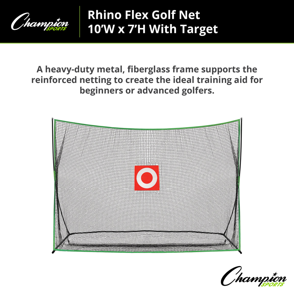 Champion Sports Rhino Flex Golf Net 10' x 7' with Target