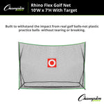 Champion Sports Rhino Flex Golf Net 10' x 7' with Target
