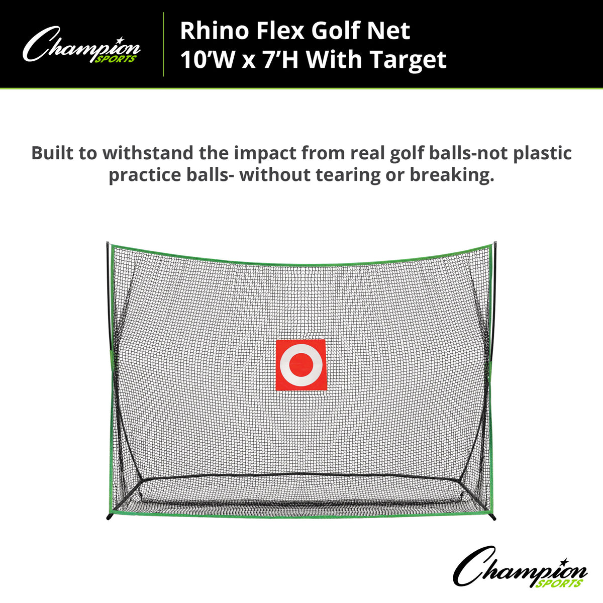 Champion Sports Rhino Flex Golf Net 10' x 7' with Target