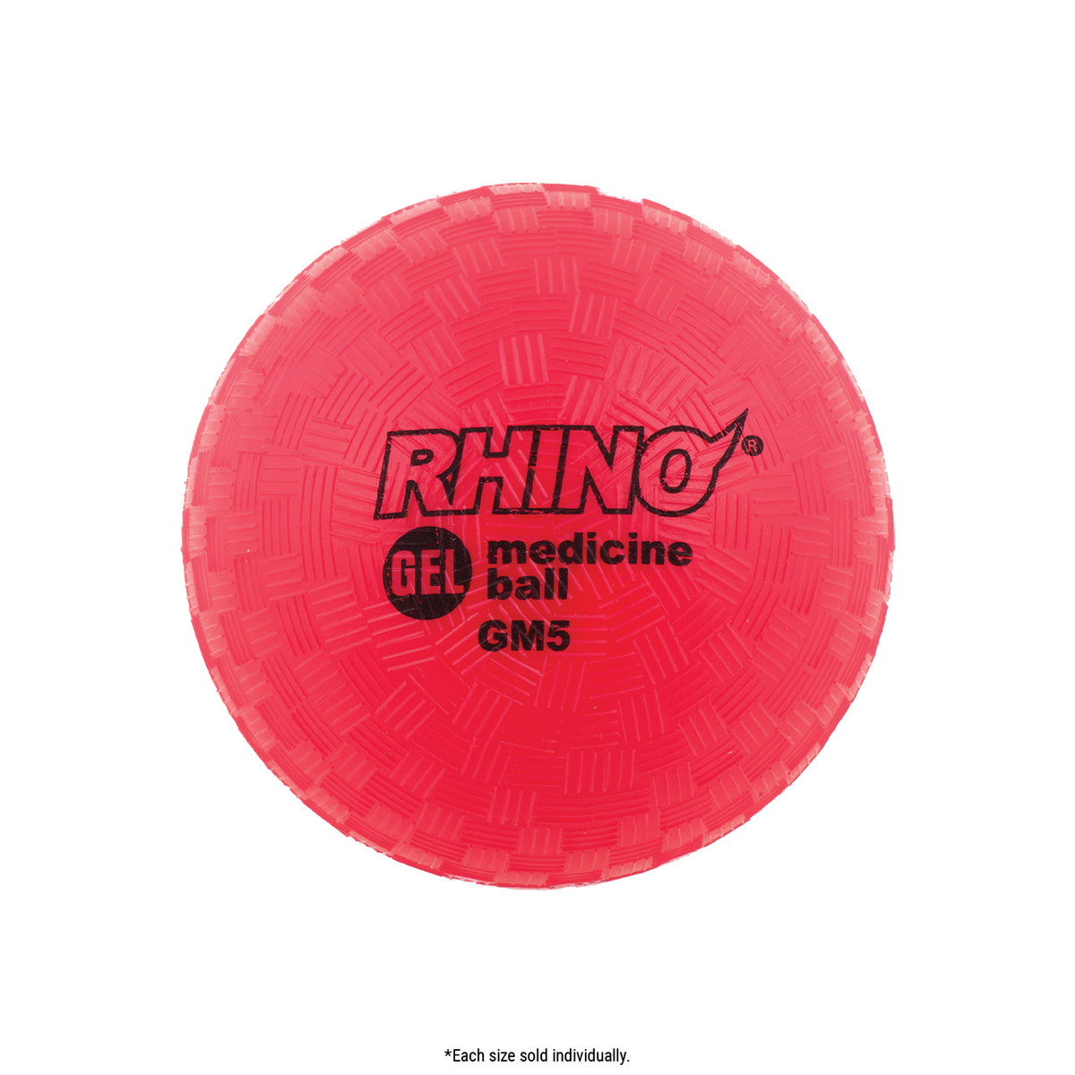 Champion Sports Rhino Fitness Gel Filled Medicine Ball - 2 lb (5", Red)