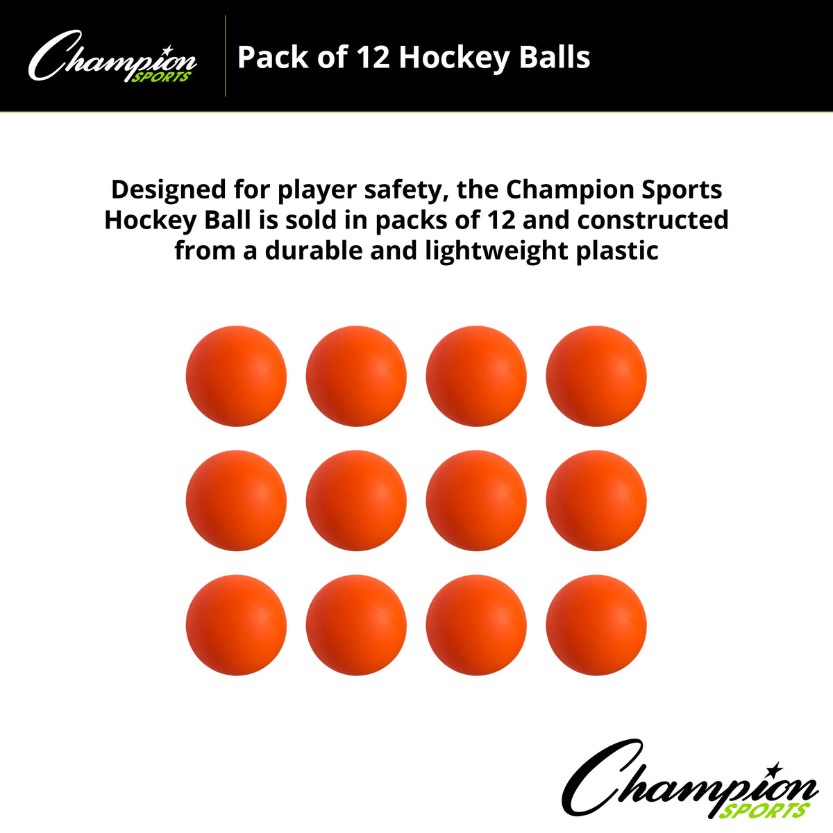 Champion Sports Hockey Ball - Dozen