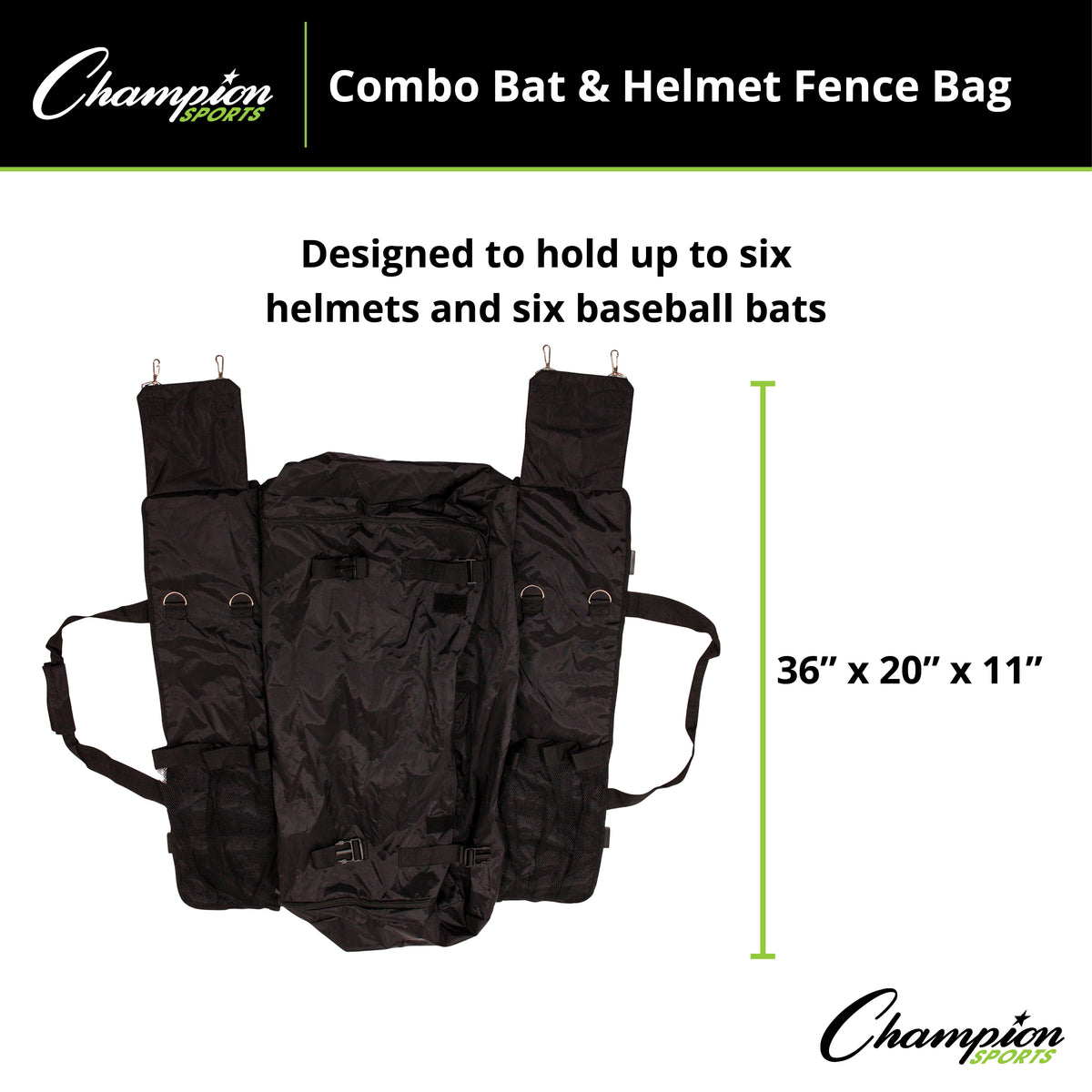 Champion Sports Combo Bat and Helmet Fence Bag
