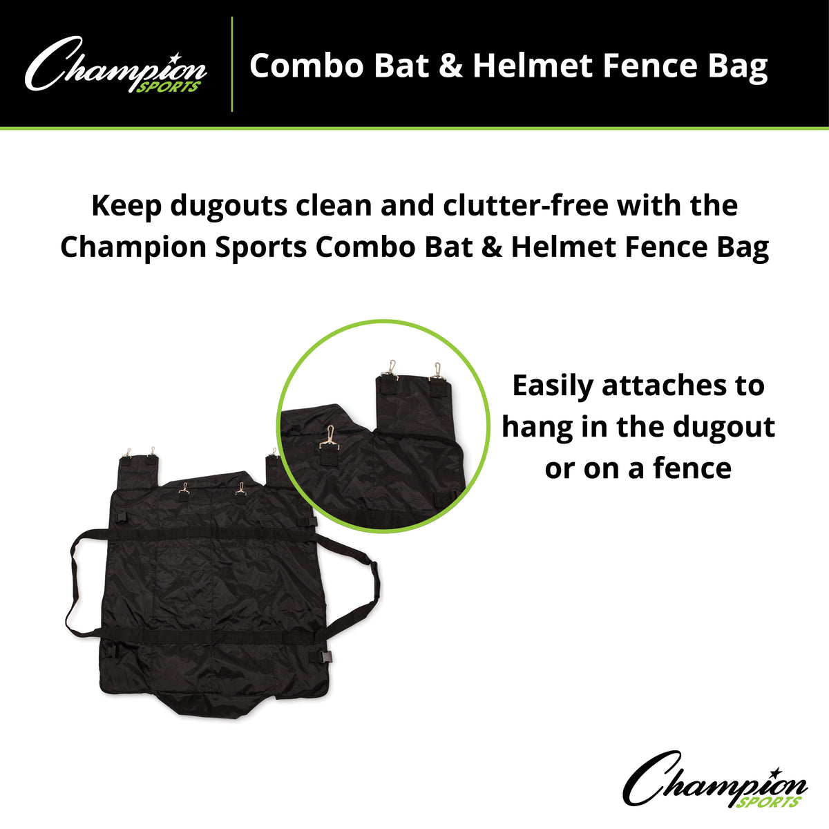 Champion Sports Combo Bat and Helmet Fence Bag