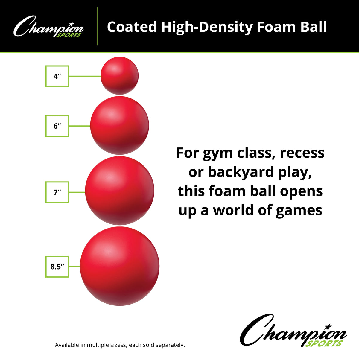 Champion Sports Coated High-Density Foam Ball