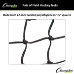 Champion Sports Field Hockey Net - Pair