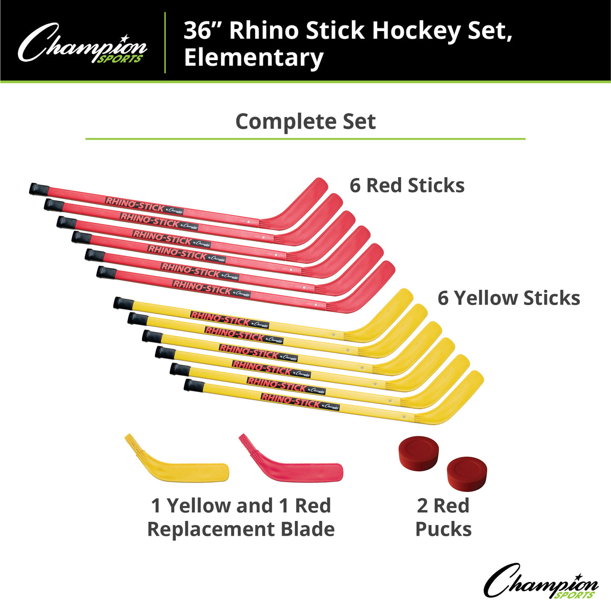 Champion Sports Rhino Stick Hockey Set