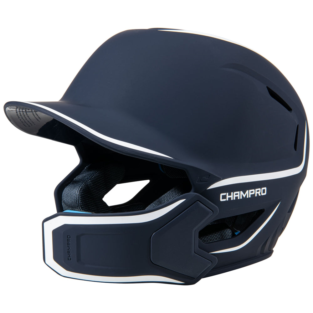 Champro HXE Two-Tone Matte Batting Helmet w/Jaw Guard - Navy