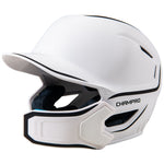 Champro HXE Two-Tone Matte Batting Helmet w/Jaw Guard - White