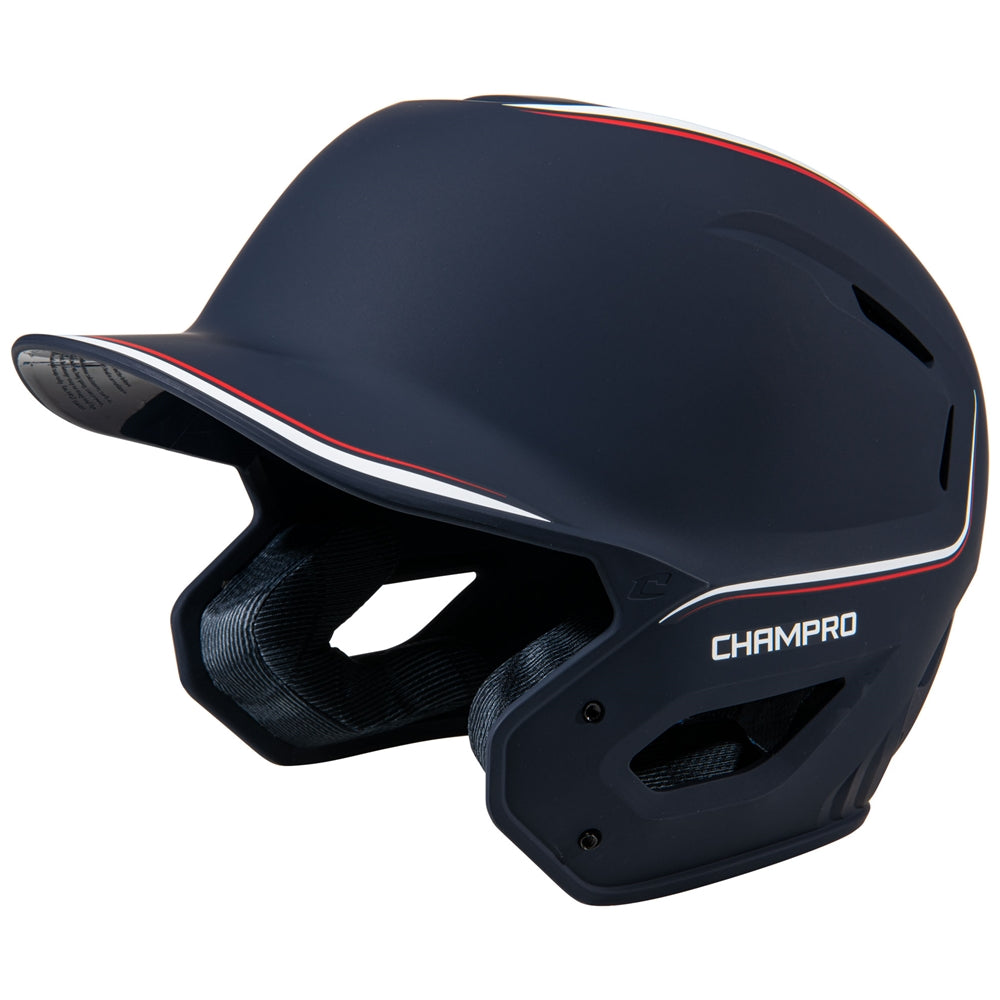 Champro HXE Two-Tone Matte Baseball Helmet - Navywhitescarlet