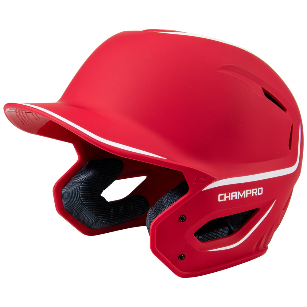 Champro HXE Two-Tone Matte Baseball Helmet - Scarlet