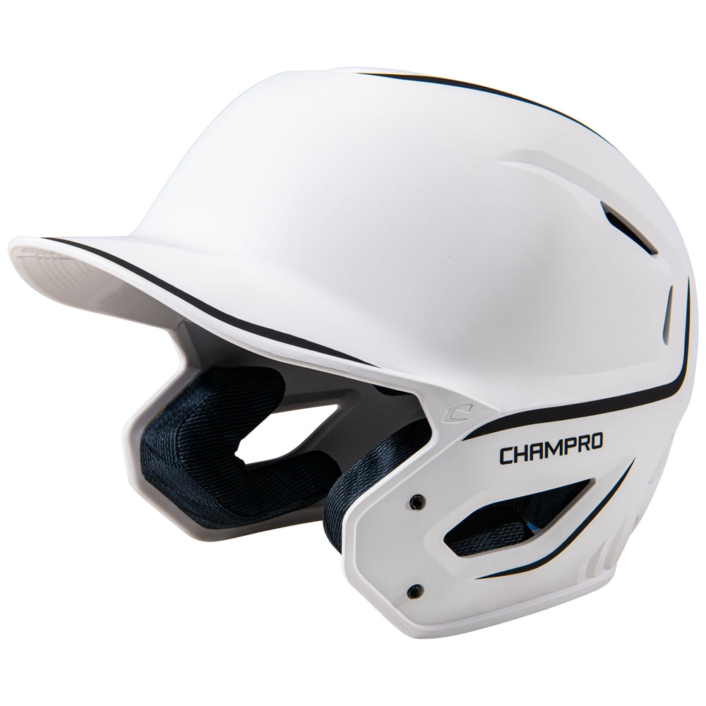 Champro HXE Two-Tone Matte Baseball Helmet - White