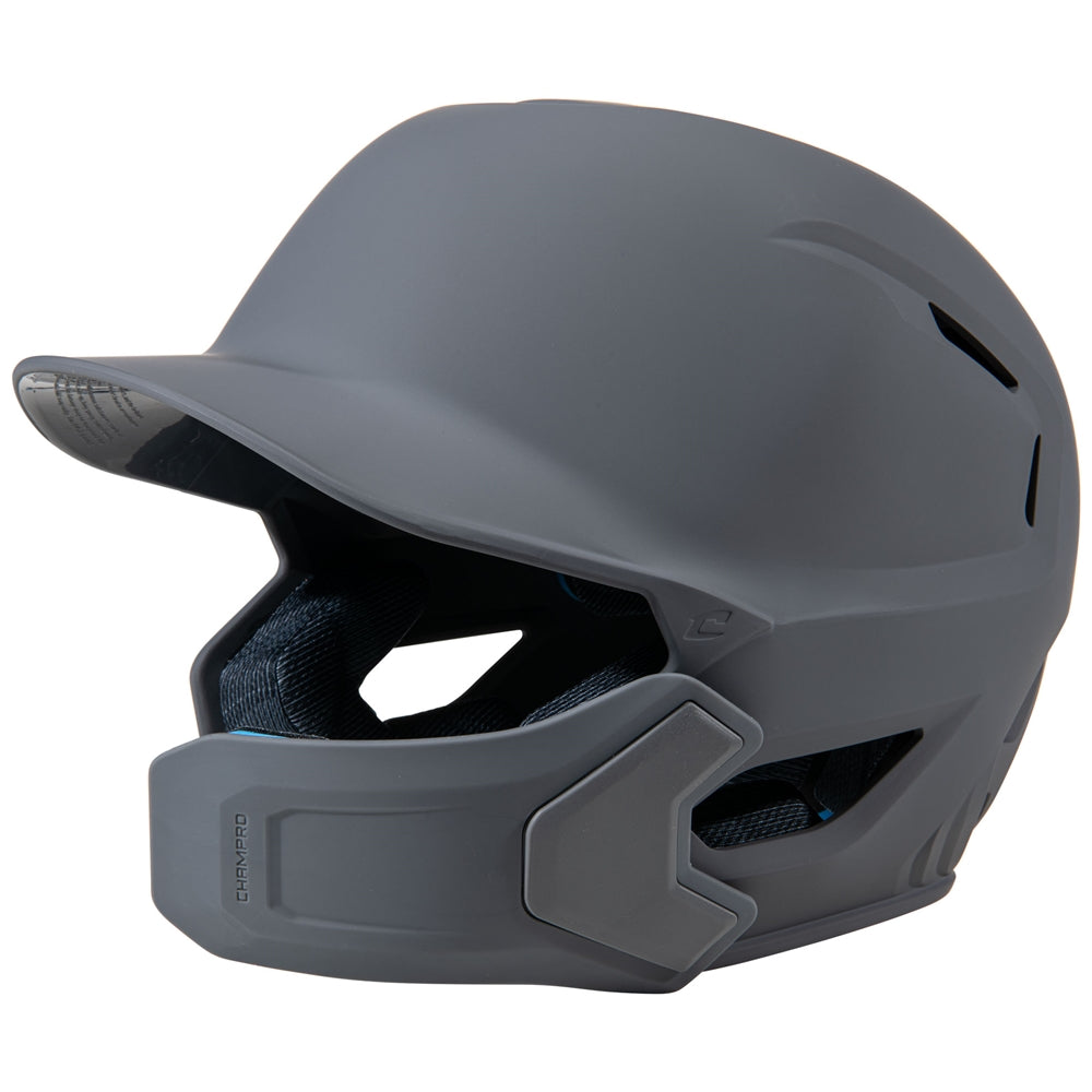 Champro HXE Matte Batting Helmet w/Jaw Guard - Graphite