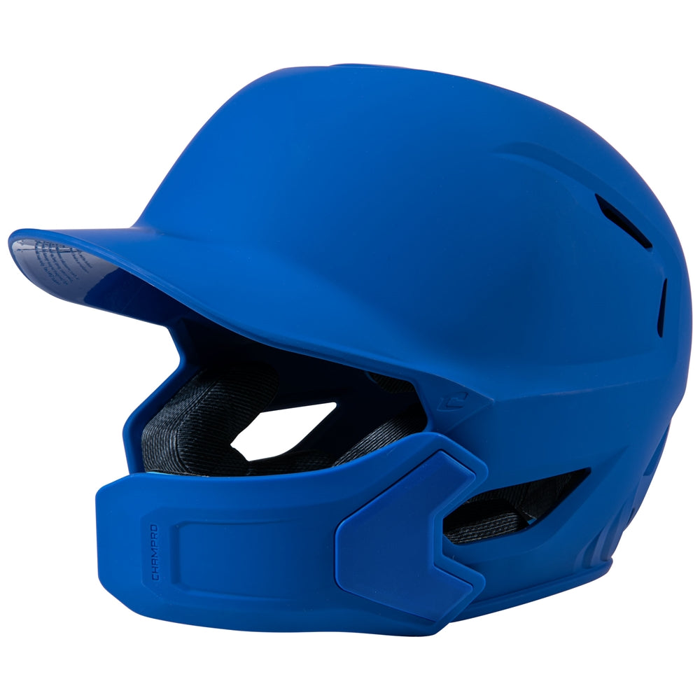Champro HXE Matte Batting Helmet w/Jaw Guard - Royal