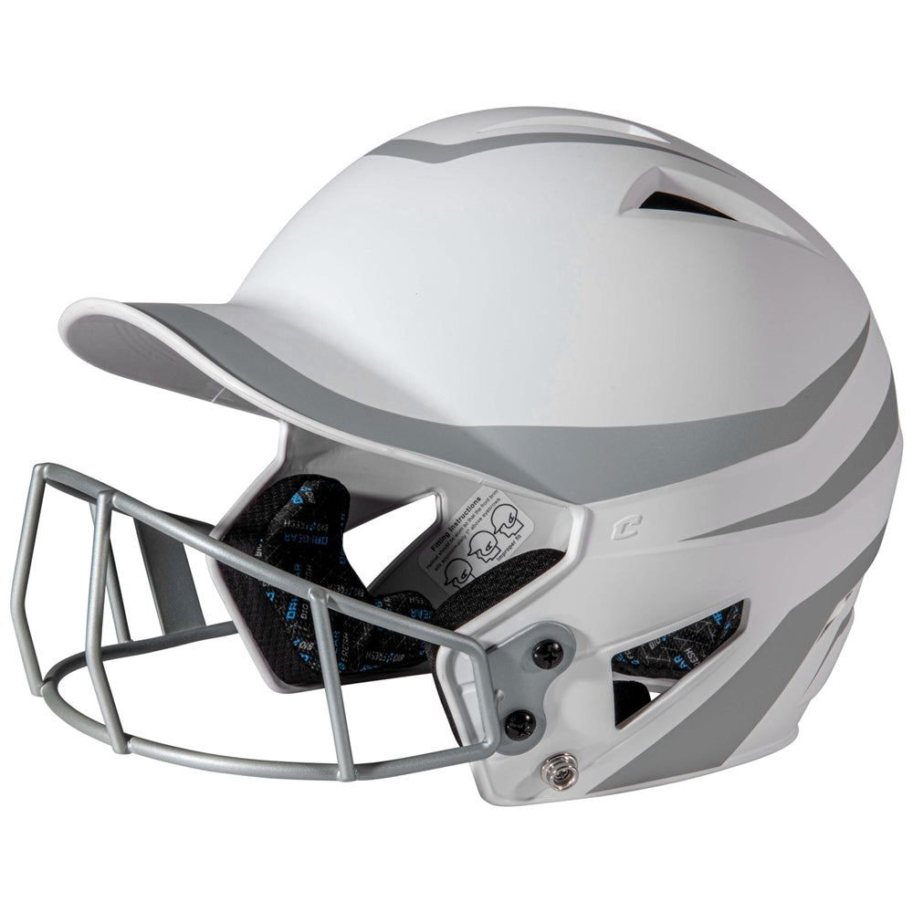 Champro HX Rise Legend Batting Helmet w/Facemask - Silver
