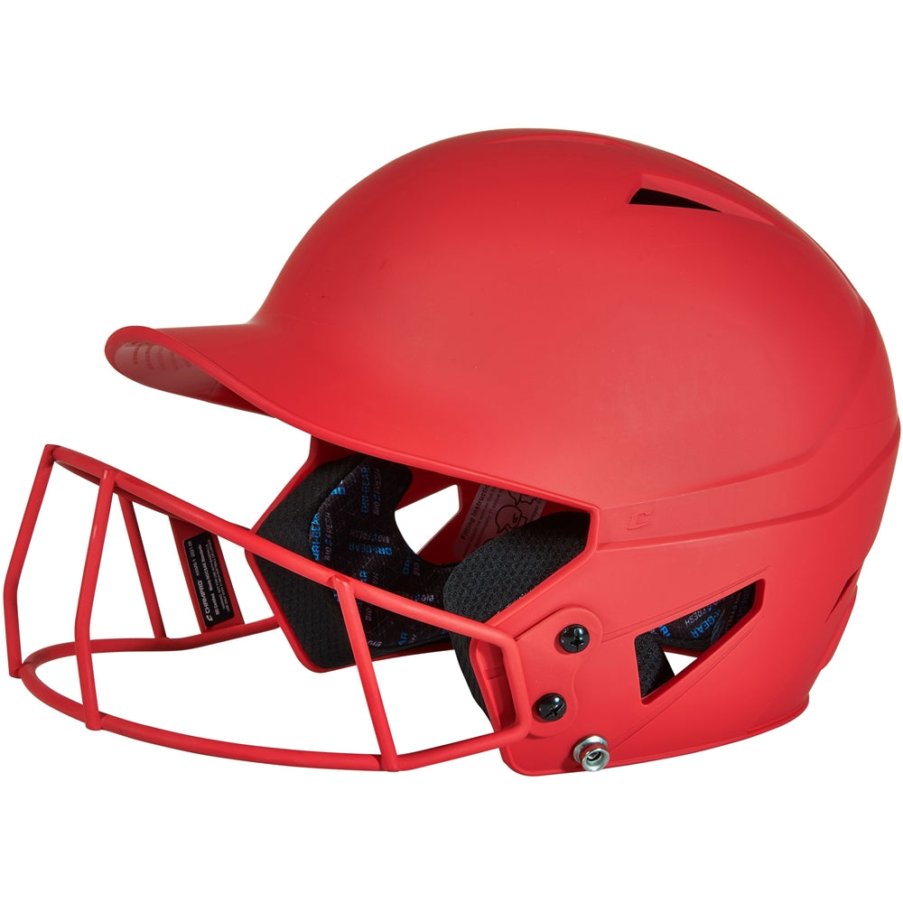 Champro HX Rise Batting Helmet w/Facemask - Scarlet