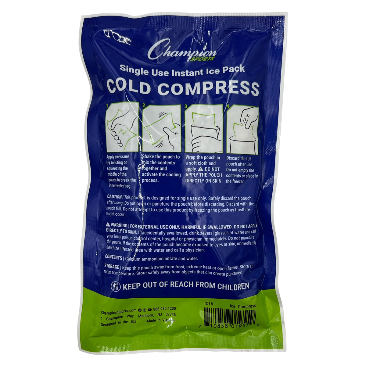 Champion Sports Instant Cold Compress - Case of 16