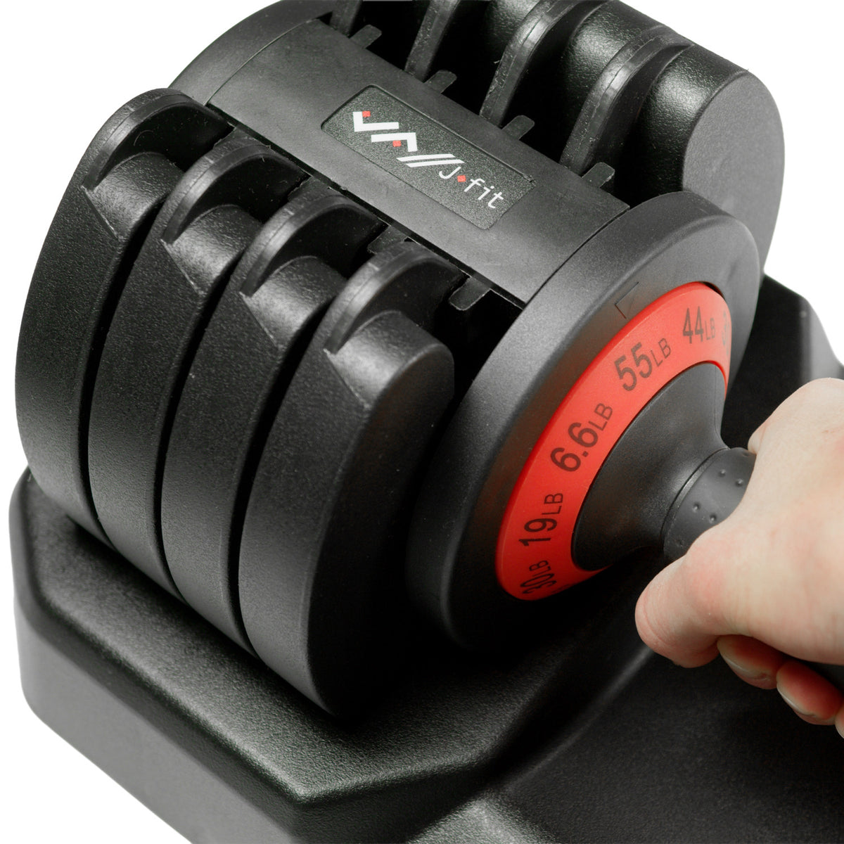 Champion Sports JFIT Adjustable Dumbbell Set - 6.6-55 lb