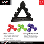 Champion Sports JFIT Dumbbell Set with Storage Rack