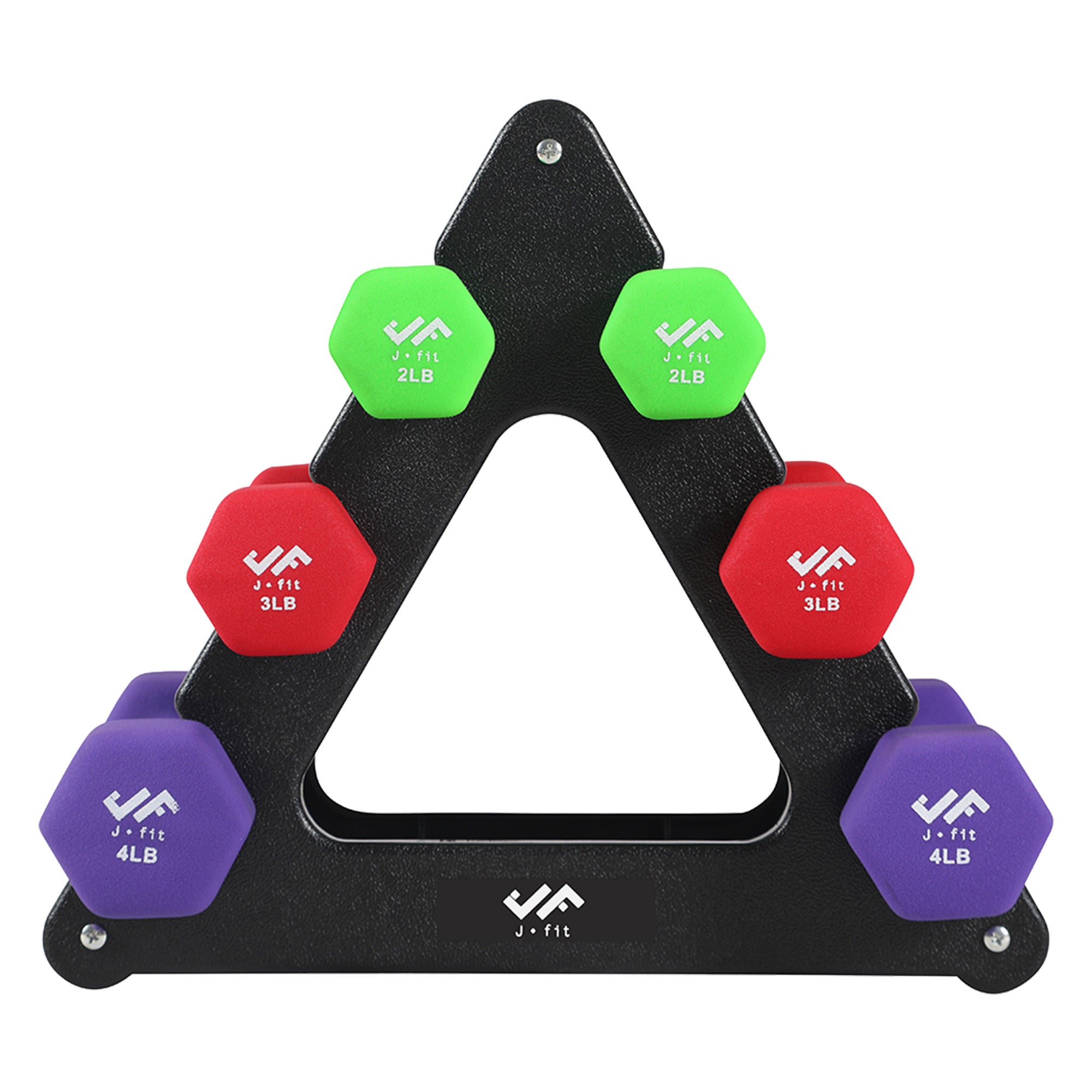 Champion Sports JFIT Dumbbell Set with Storage Rack - 18 lb Set