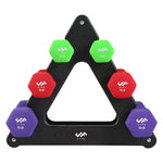 Champion Sports JFIT Dumbbell Set with Storage Rack - 18 lb Set