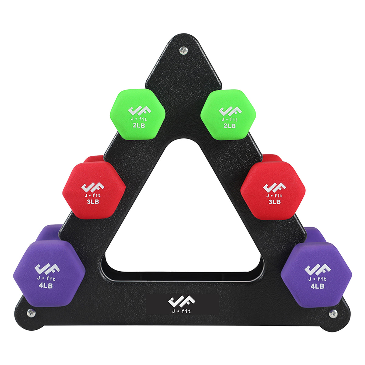 Champion Sports JFIT Dumbbell Set with Storage Rack - 18 lb Set