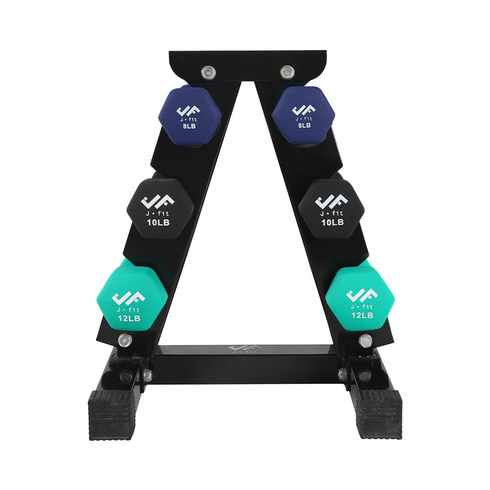Champion Sports JFIT Dumbbell Set with Storage Rack - 60 lb Set