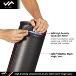 Champion Sports JFIT 36" EVA Foam Roller with Black Vinyl Cover