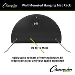 Champion Sports JFIT Wall-Mounted Hanging Gym Mat Rack