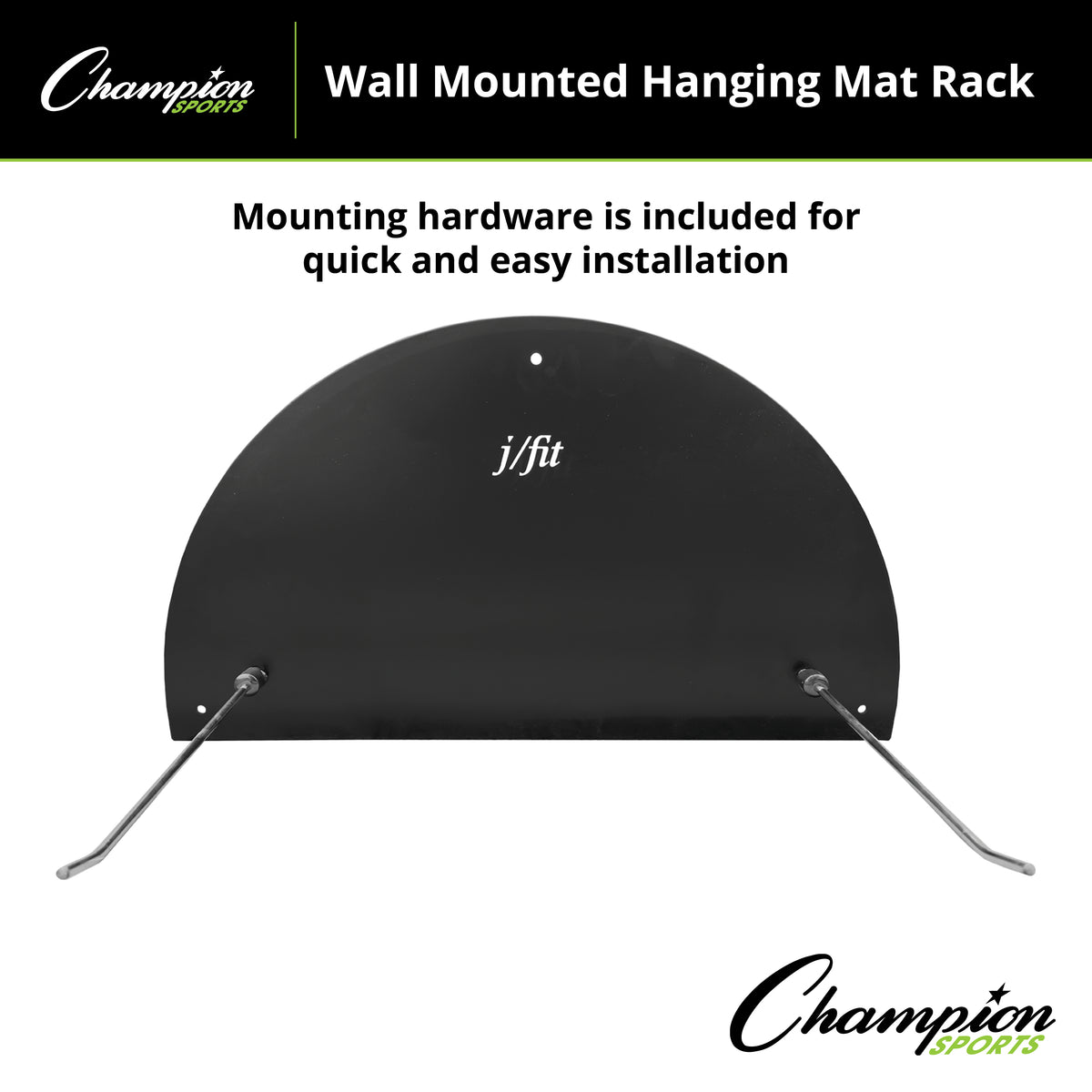Champion Sports JFIT Wall-Mounted Hanging Gym Mat Rack