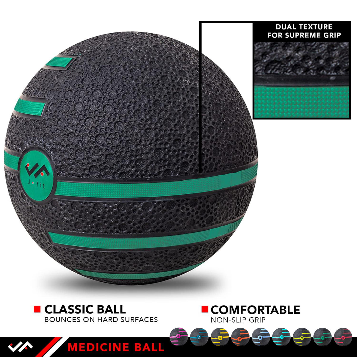 Champion Sports JFIT Medicine Ball with Dual Texture