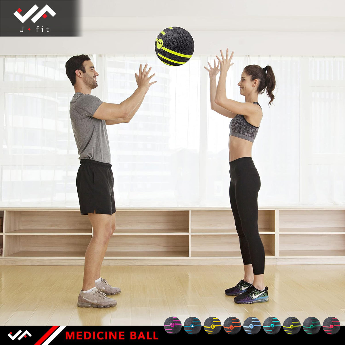 Champion Sports JFIT Medicine Ball with Dual Texture