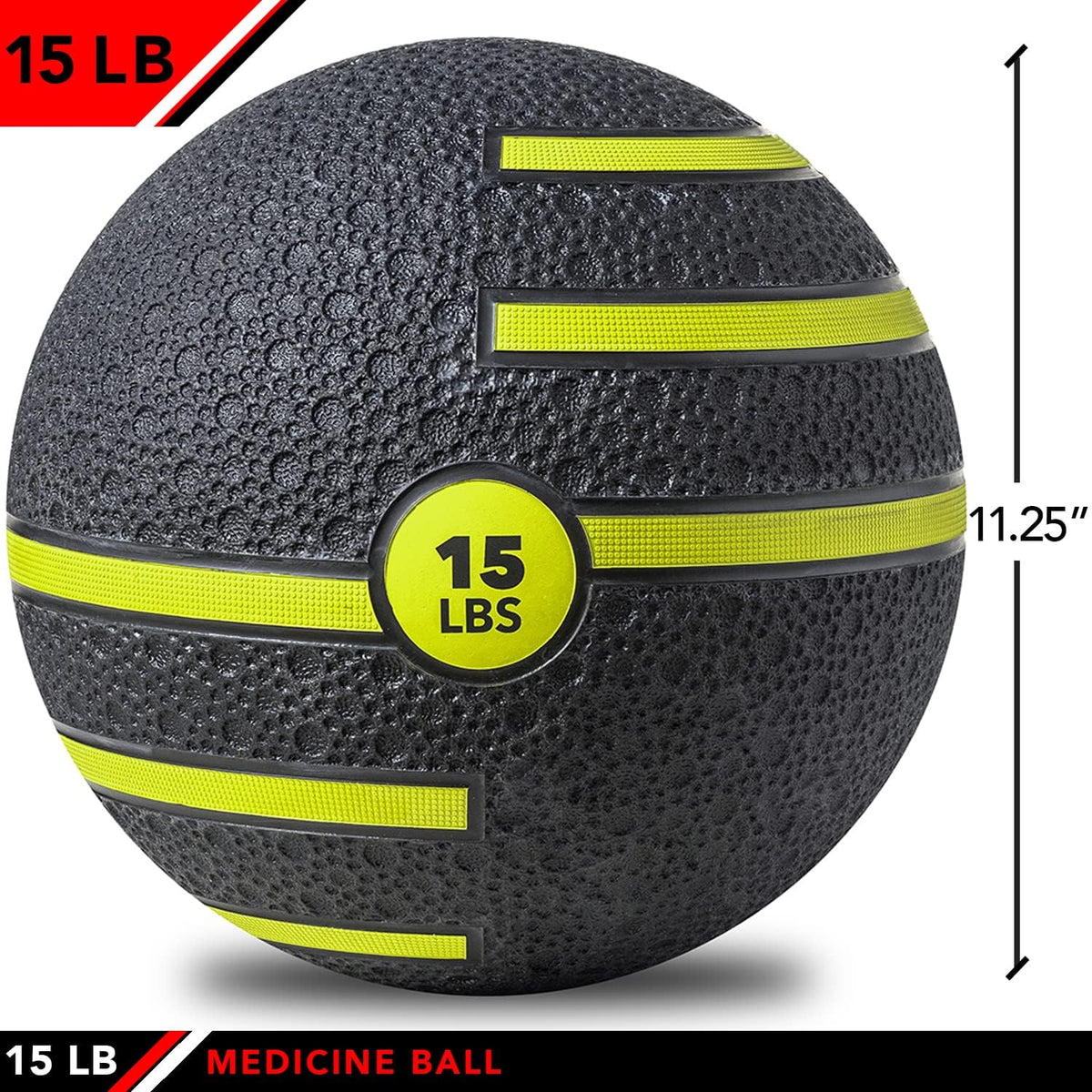 Champion Sports JFIT Medicine Ball with Dual Texture - 15 lb